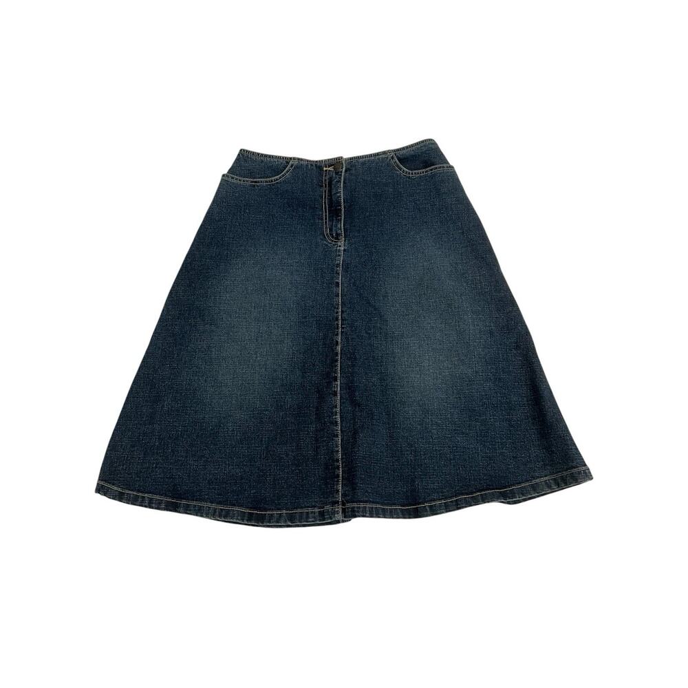 vintage denim midi skirt
